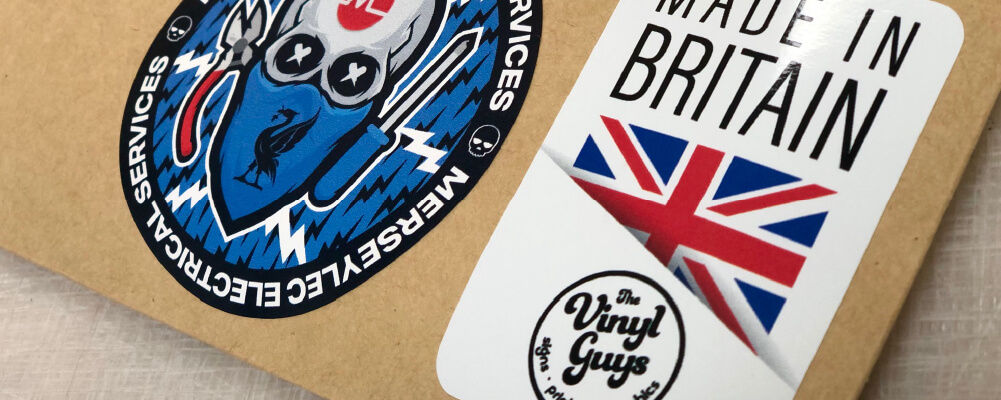 The Vinyl Guys made in britain and electrical services stickers