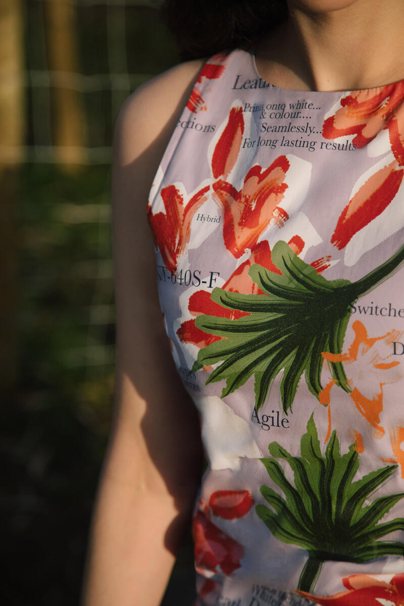 Details of the dress made with Roland Texart XT-640S-F