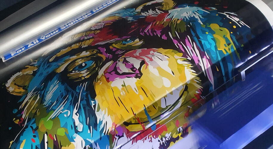 Mac Signs vinyl printing overhead view
