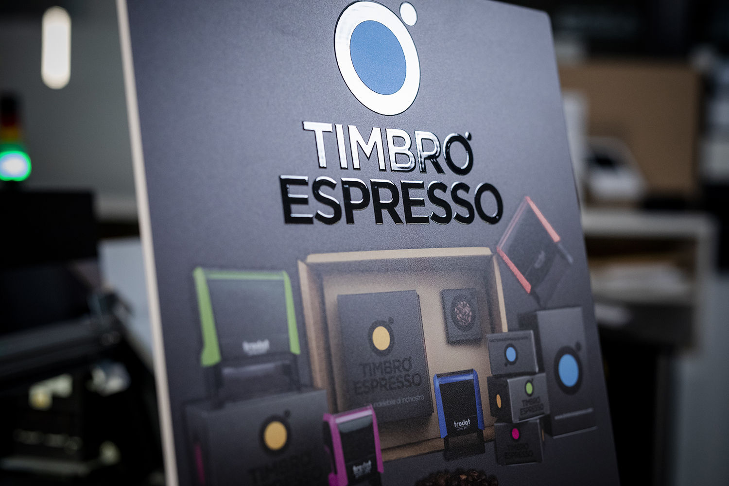 UV printing and embossing for a counter display with Roland LEC-2 S-Series.