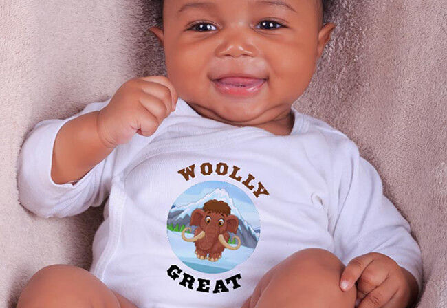 Baby clothes printed with Roland BT-12