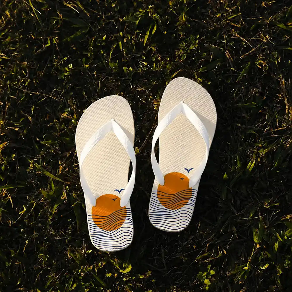 Printed flip-flops with summer artwork