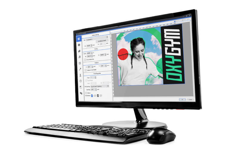 Écran d’ordinateur montrant la suite RIP multifonctions VersaWorks 6