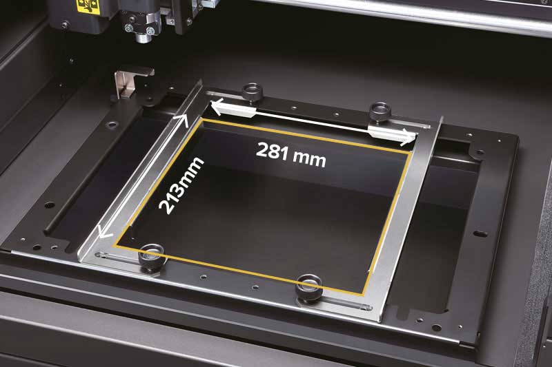 LD-300 work area accommodates large items for higher revenue applications and dramatically increased productivity