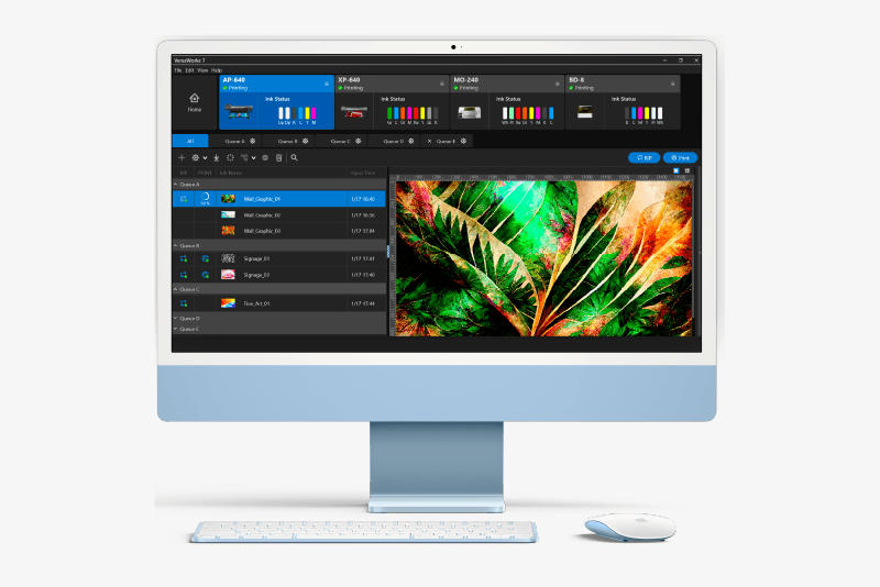 Desktop with the VersaWorks software