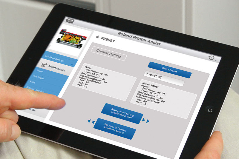 Printer Assist und Roland OnSupport für den Roland VersaExpress RF-640 8 Colour