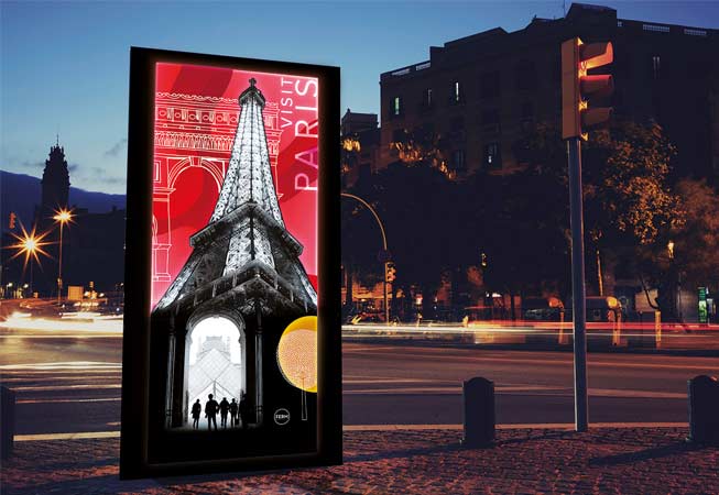 Lightbox with backlit graphics