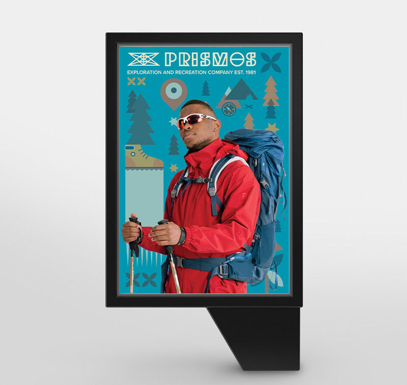 Sinalética impressa em loja de vestuário 