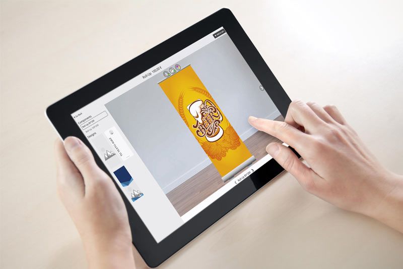Roland DG PersBiz allows your customer to order printed items comfortably from any place