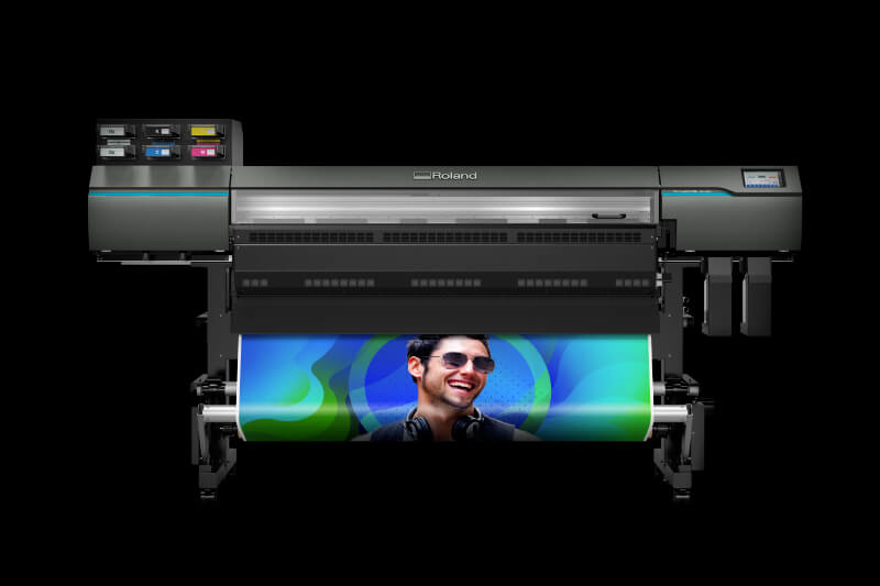 A Roland DG TrueVIS AP-640 model on a black background