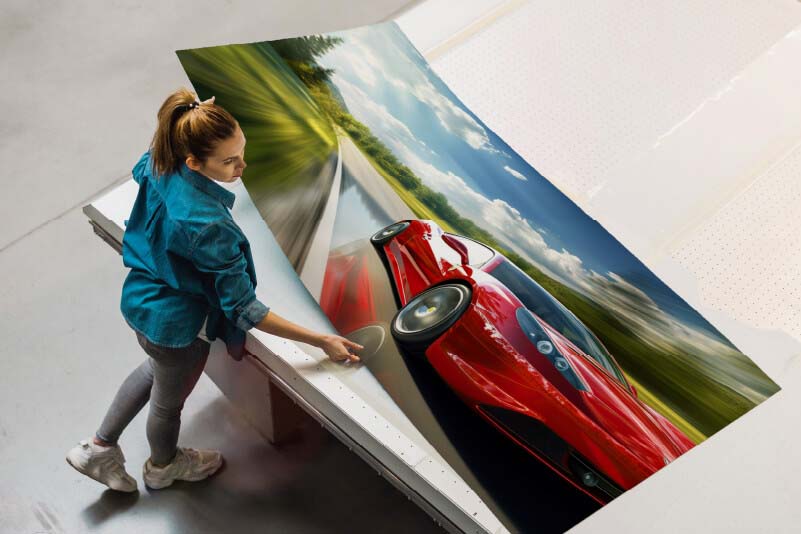 Image of a print professional preparing printed output