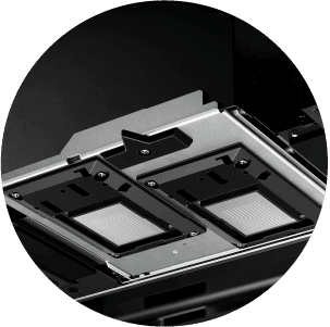 gros plan sur la tête d’impression d’une imprimante/découpeuse numérique