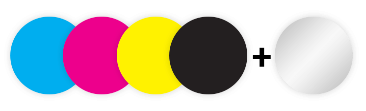 CMYK y tinta metalizada